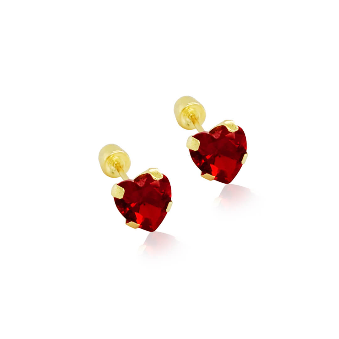 atjewels Heart-shaped Red Garnet 14k Yellow & Rose Gold Over On 925 St –  atjewels.in